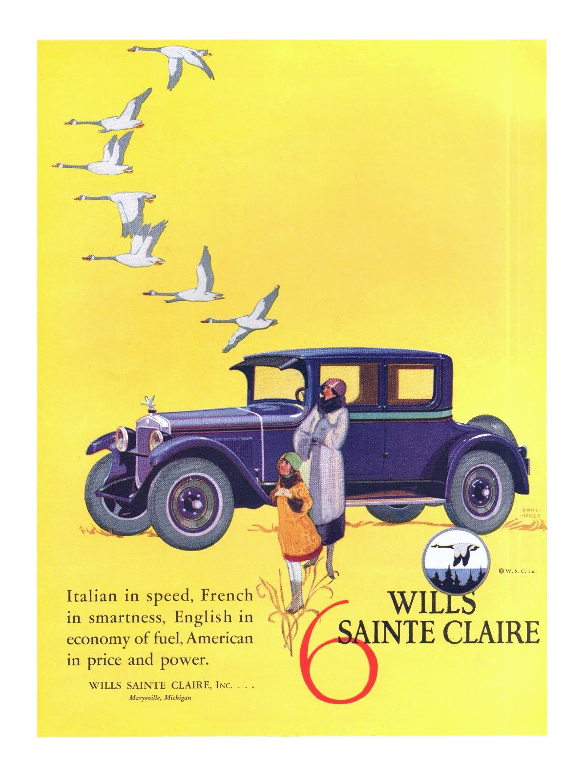 Wills Sainte Claire Six Coupe Ad (November-December, 1925)