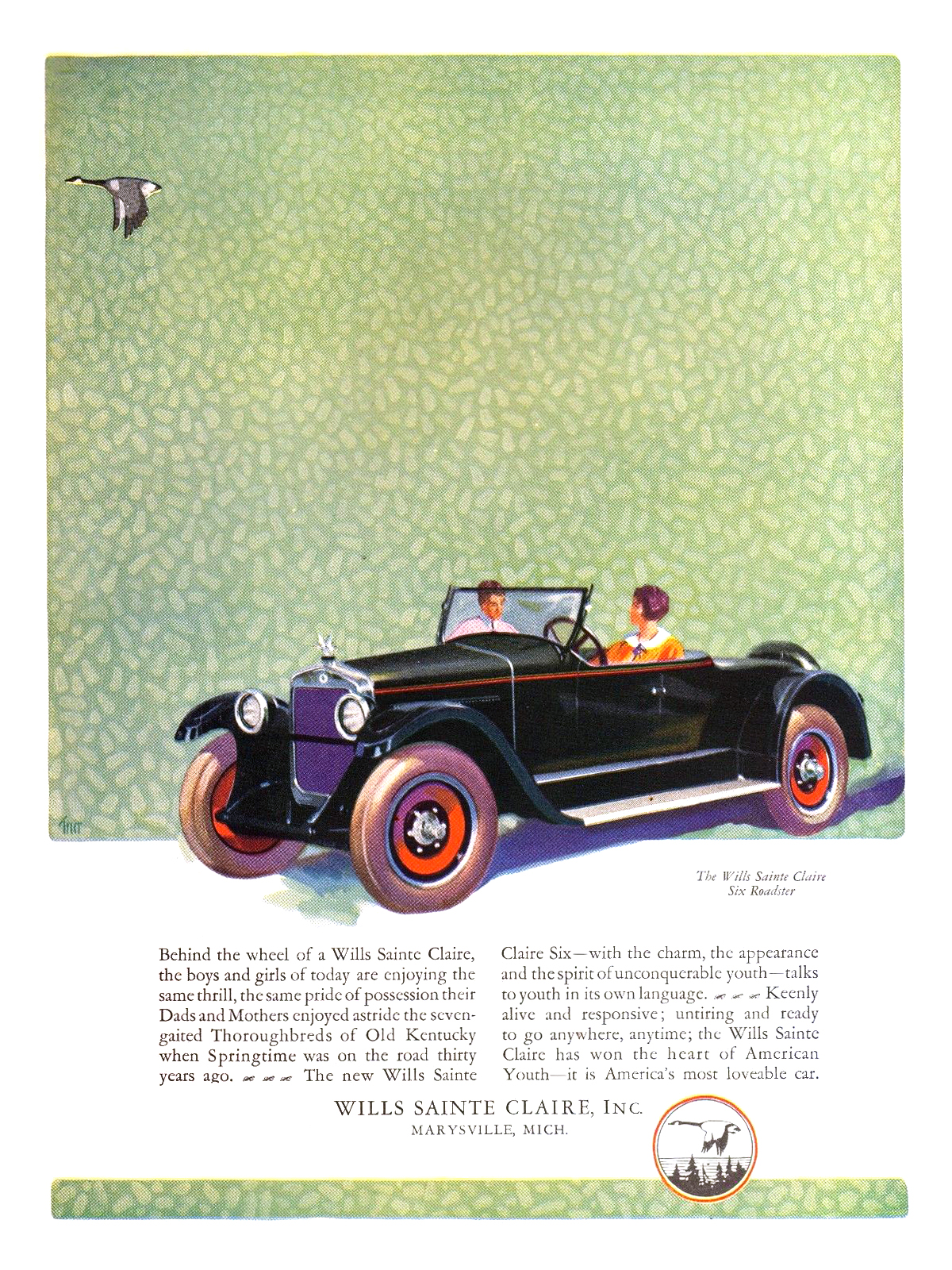 Wills Sainte Claire Six  Roadster Ad (May, 1925)