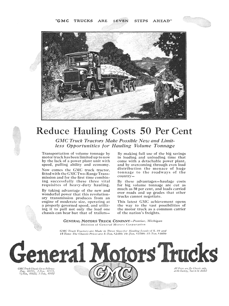 General Motors Trucks Ad (October, 1922): Illustrated by Roy Frederic Heinrich
