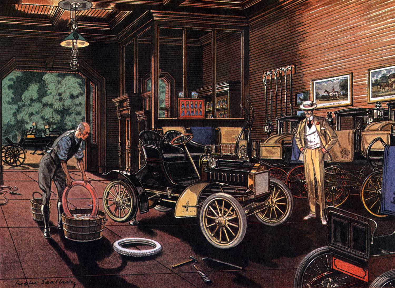 1905 Oldsmobile - Illustrated by Leslie Saalburg