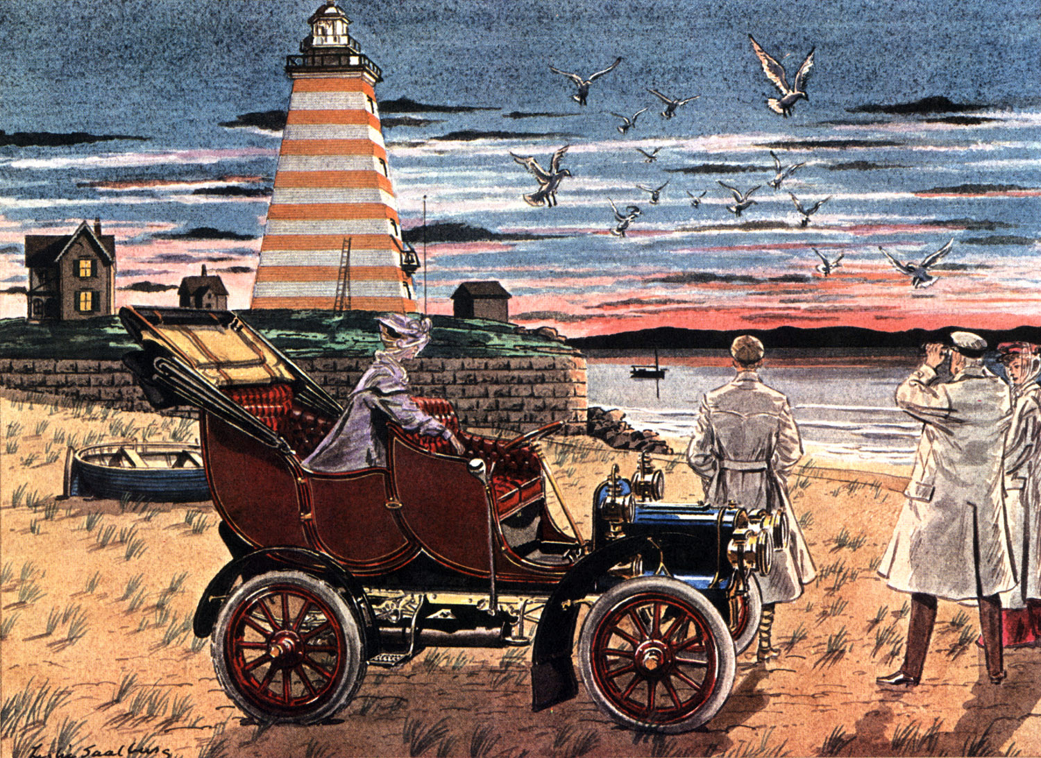 1906 Cadillac - Illustrated by Leslie Saalburg