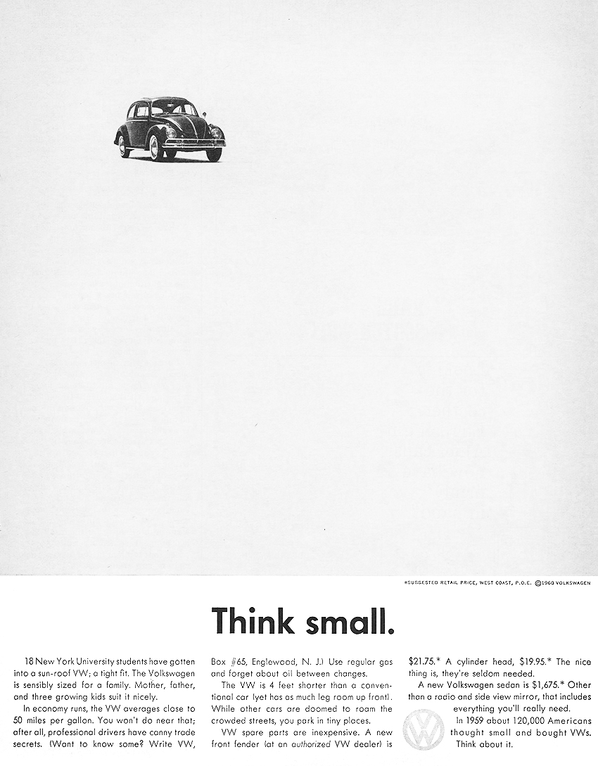 Volkswagen Ad (1960) - Think Small