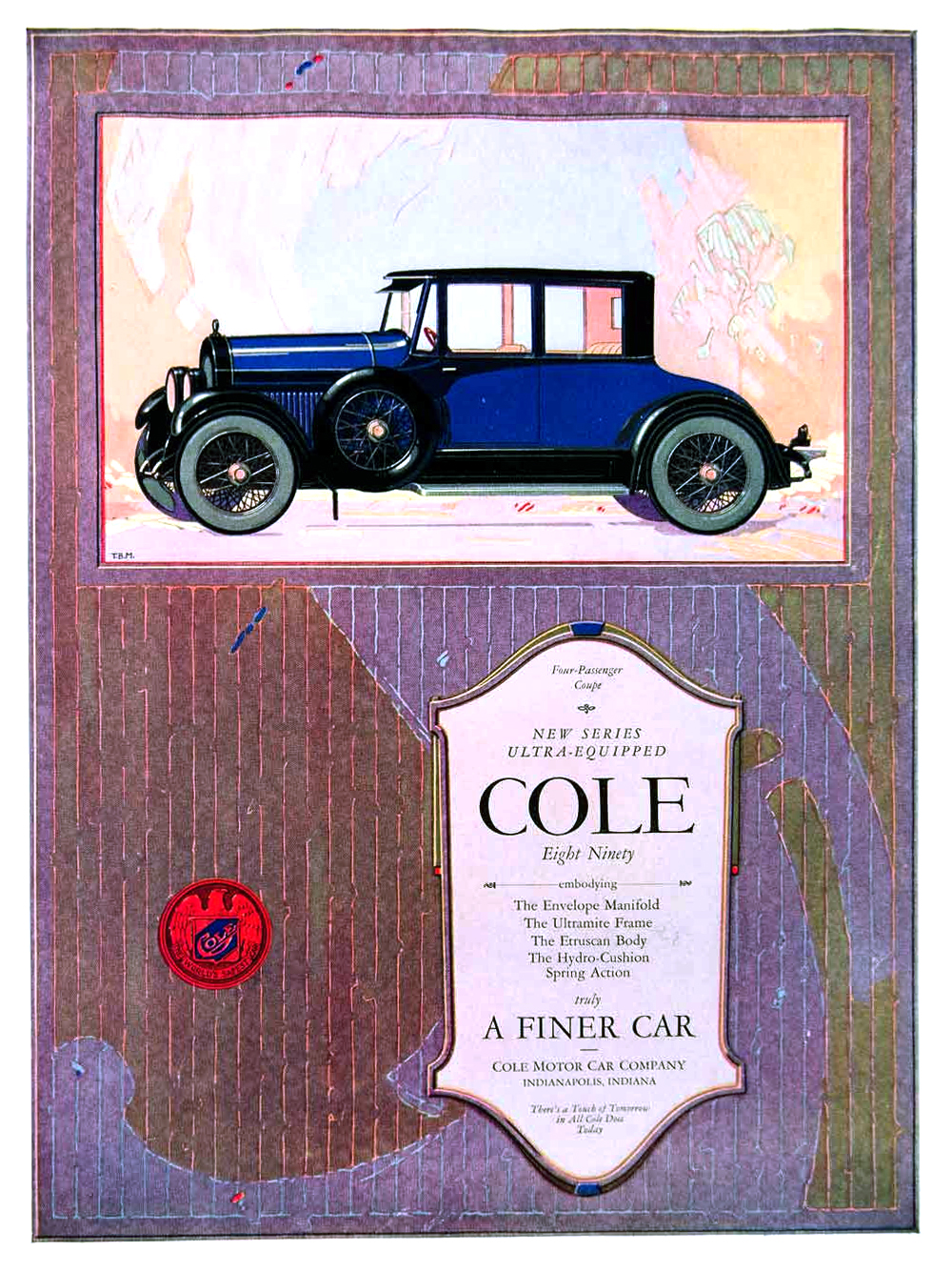 Cole Eight Ninety Four-Passenger Coupe Ad (October, 1922) - New series ultra-equipped