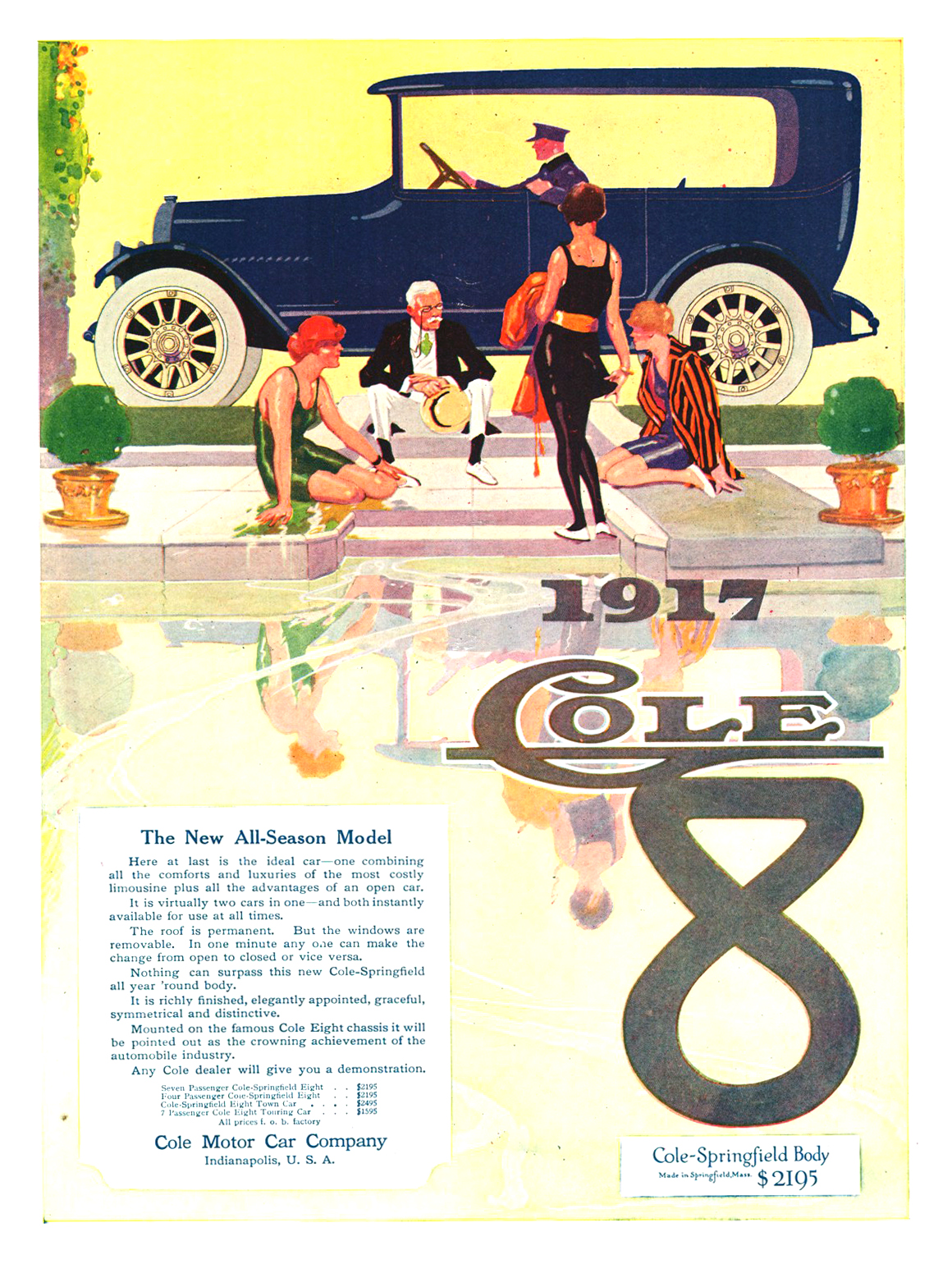 1917 Cole-Springfield Eight Seven-Passenger Ad - The New All-Season Model