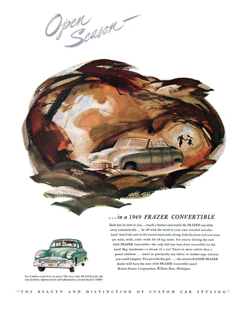 Frazer Convertible Ad (November, 1949) - Open Season