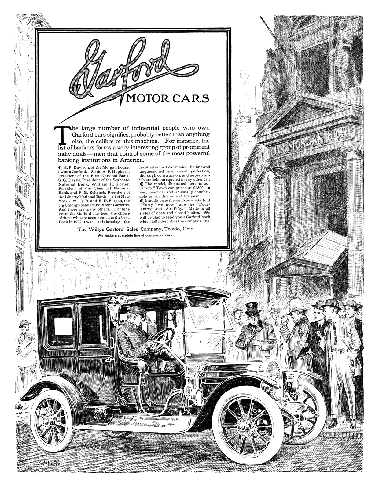 Garford "Forty" Town car Ad (November, 1911): Illustrated by Rudolph Frederick Schabelitz