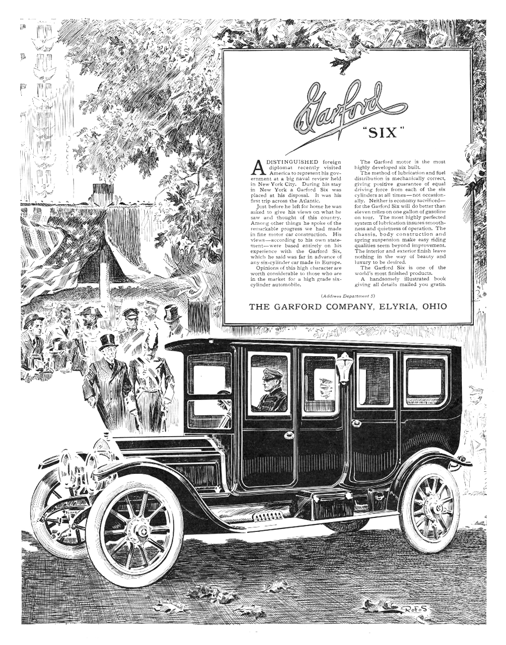 Garford Six Ad (October, 1912): Illustrated by Rudolph Frederick Schabelitz