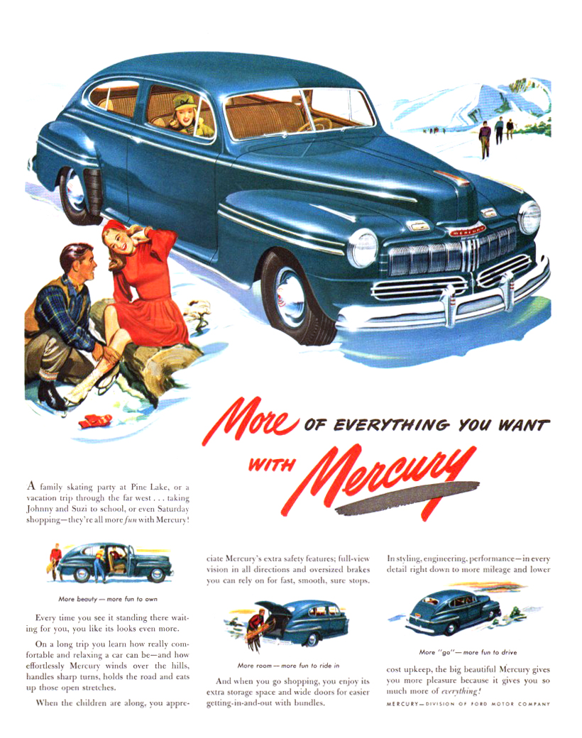 Mercury Ad (February–March, 1947) - Two-Door Sedan