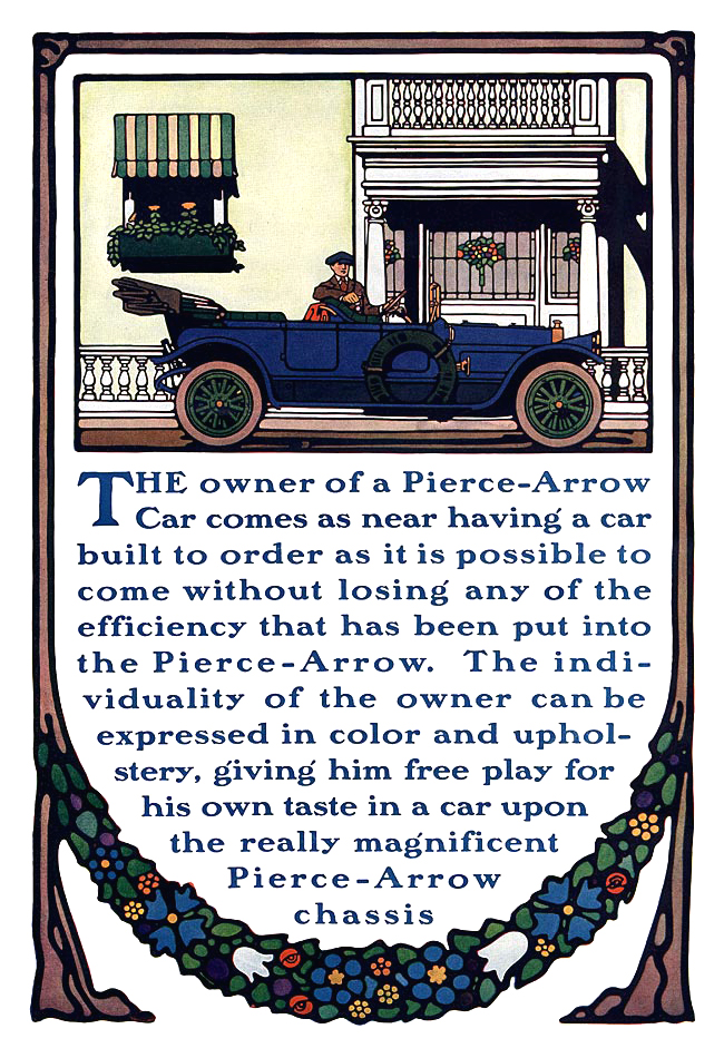 Pierce-Arrow Ad (August–September, 1913) - Illustrated by Guernsey Moore