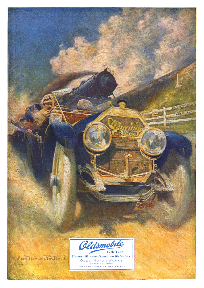 Oldsmobile Ad (May, 1910): Setting The Pace - Illustrated by William Harnden Foster