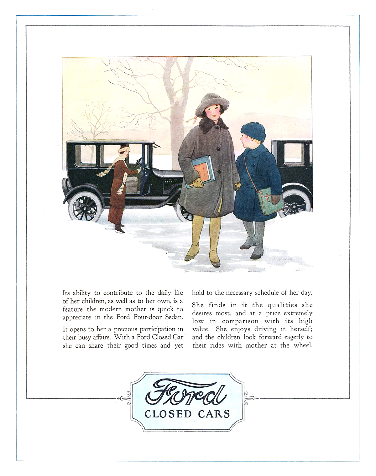 Ford Model T Ad (February, 1924) - Illustrated by George Harper