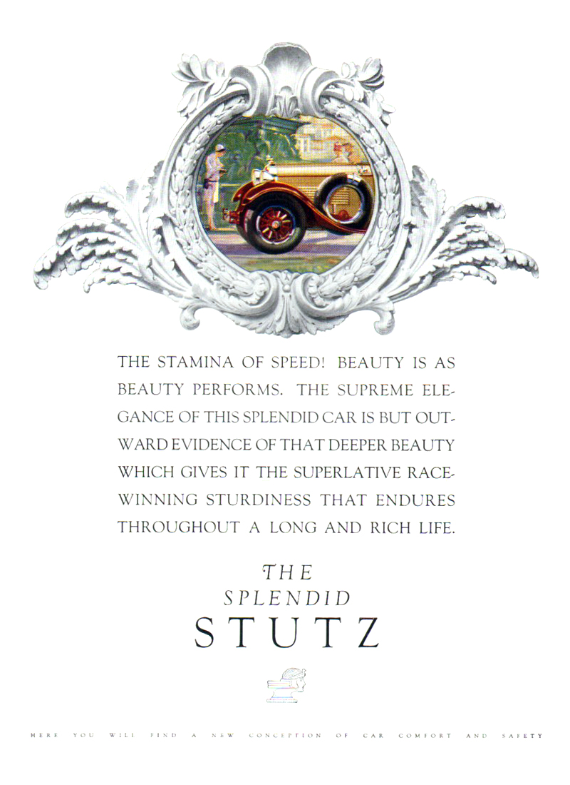The Splendid Stutz Ad (May, 1928) – Sedan