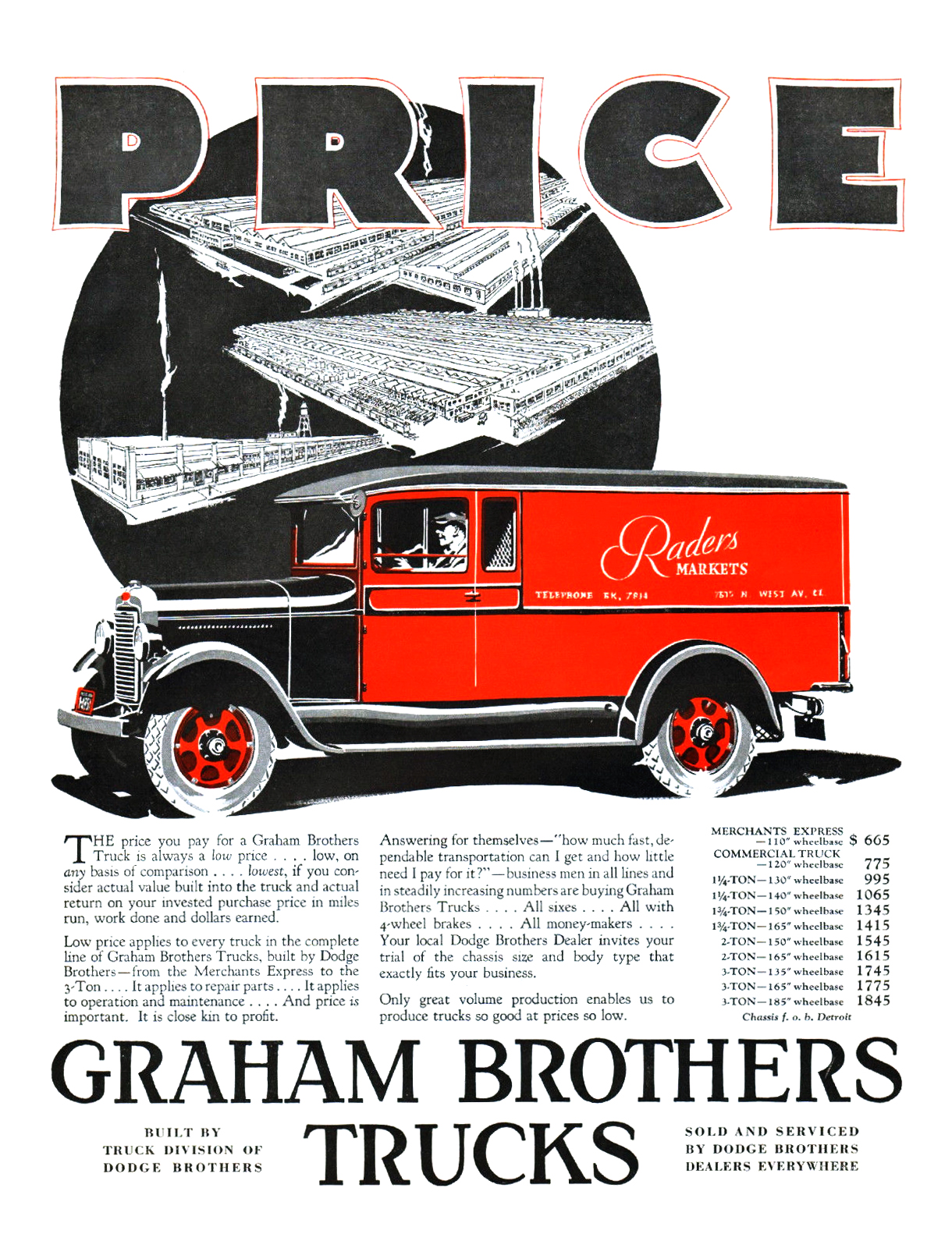 Graham Brothers Trucks Ad (October, 1928) - Price