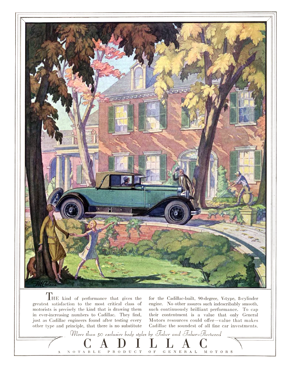 Cadillac Ad (July, 1928): Illustrated by Thomas M. Cleland