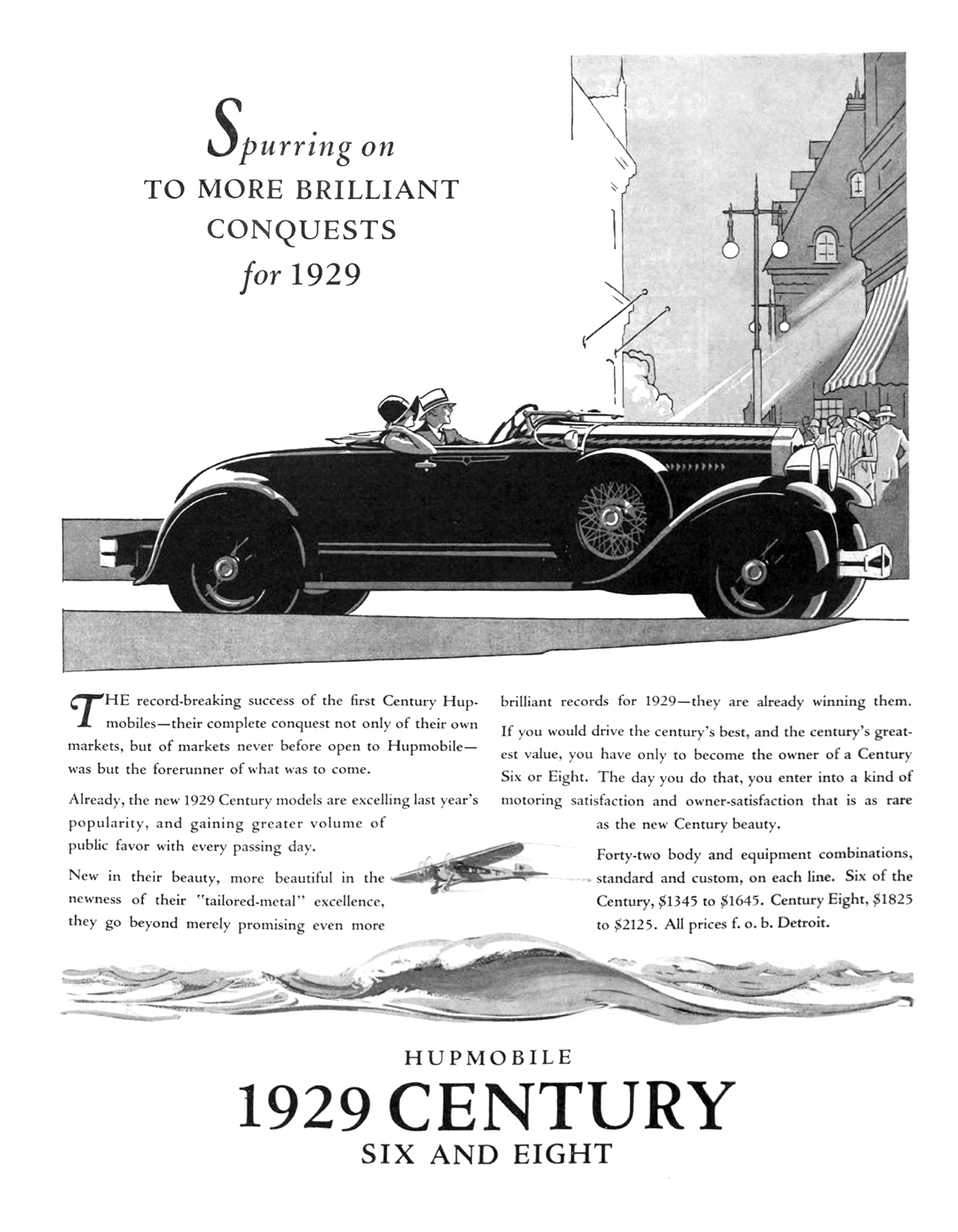 1929 Hupmobile Century Six and Eight Ad (September, 1928): Spurring on to more Brilliant Conquests for 1929