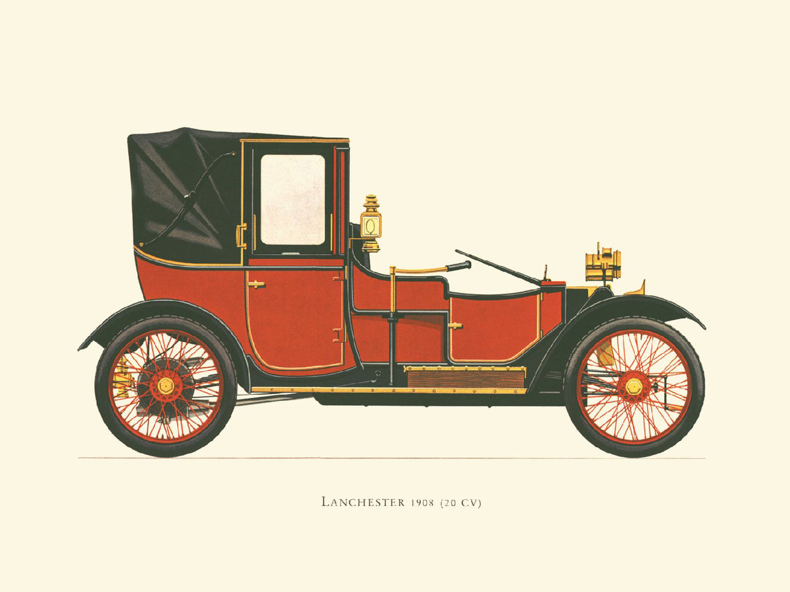 1908 Lanchester 20 CV - Illustrated by Hans A. Muth