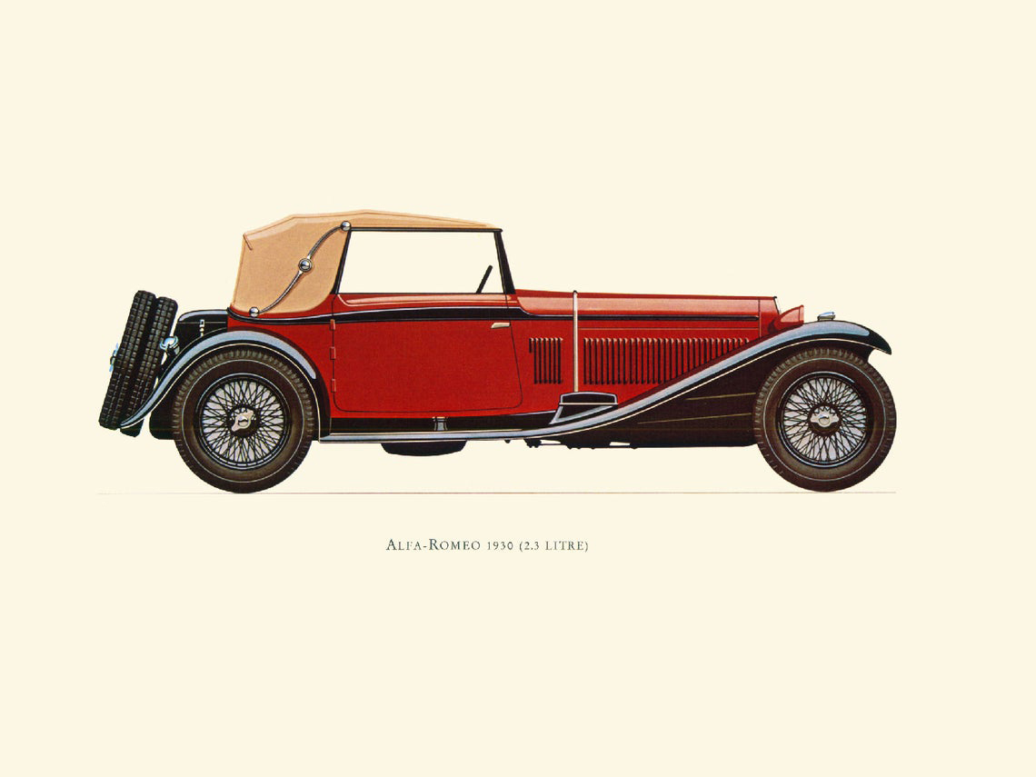 1930 Alfa Romeo 2.3 Litre - Illustrated by Hans A. Muth