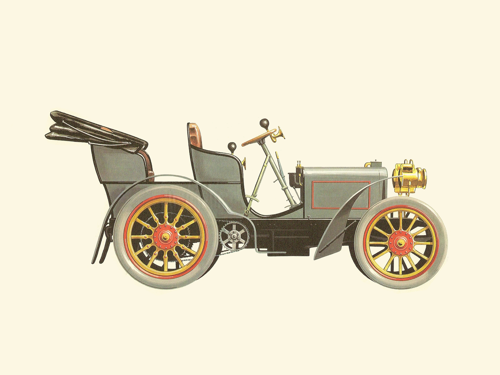 1901 Mercedes 35 HP - Illustrated by Pierre Dumont