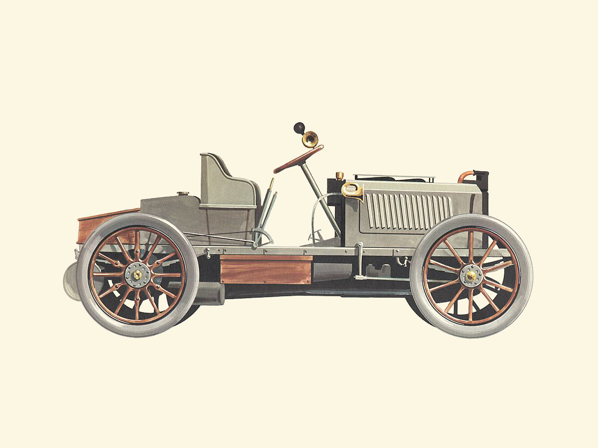 1902 Napier Gordon Bennett 40 HP - Illustrated by Pierre Dumont