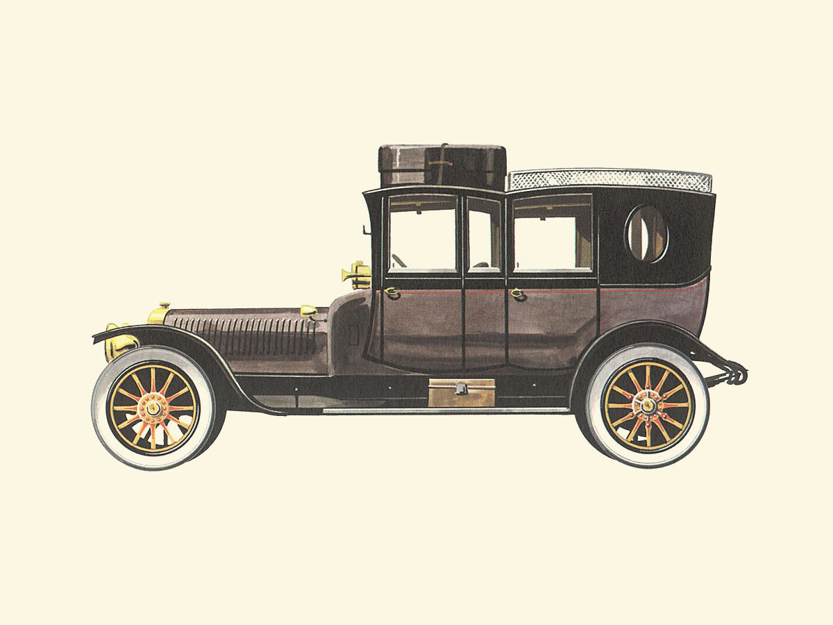 1908 Hotchkiss 40/50 HP - Illustrated by Pierre Dumont