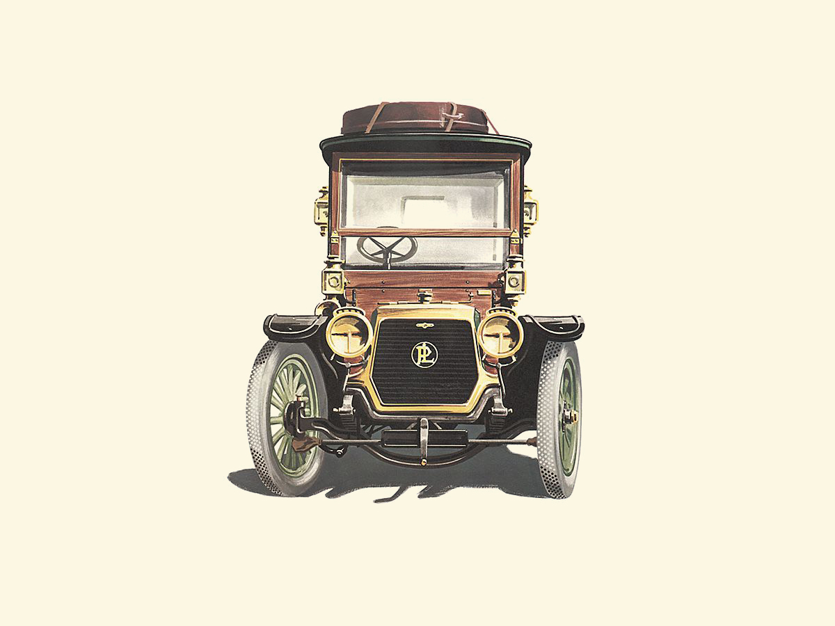 1908 Panhard-Levassor 16/18 HP - Illustrated by Pierre Dumont