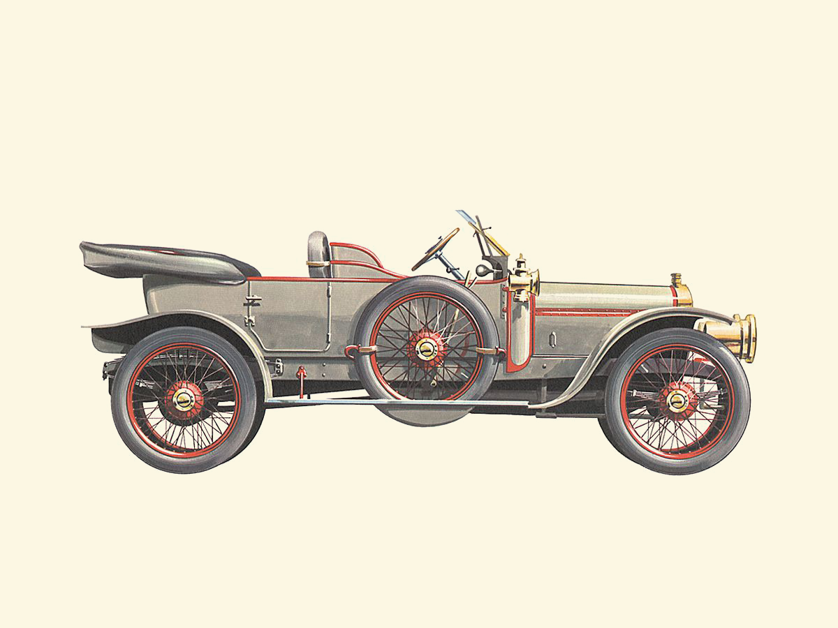 1911 Austin 18/24 HP - Illustrated by Pierre Dumont