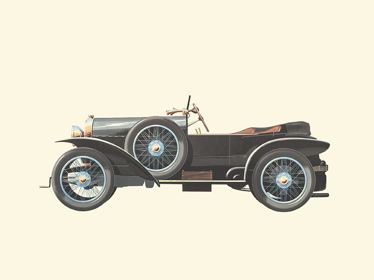 1913 Bugatti 'Black Bess' - Illustrated by Pierre Dumont