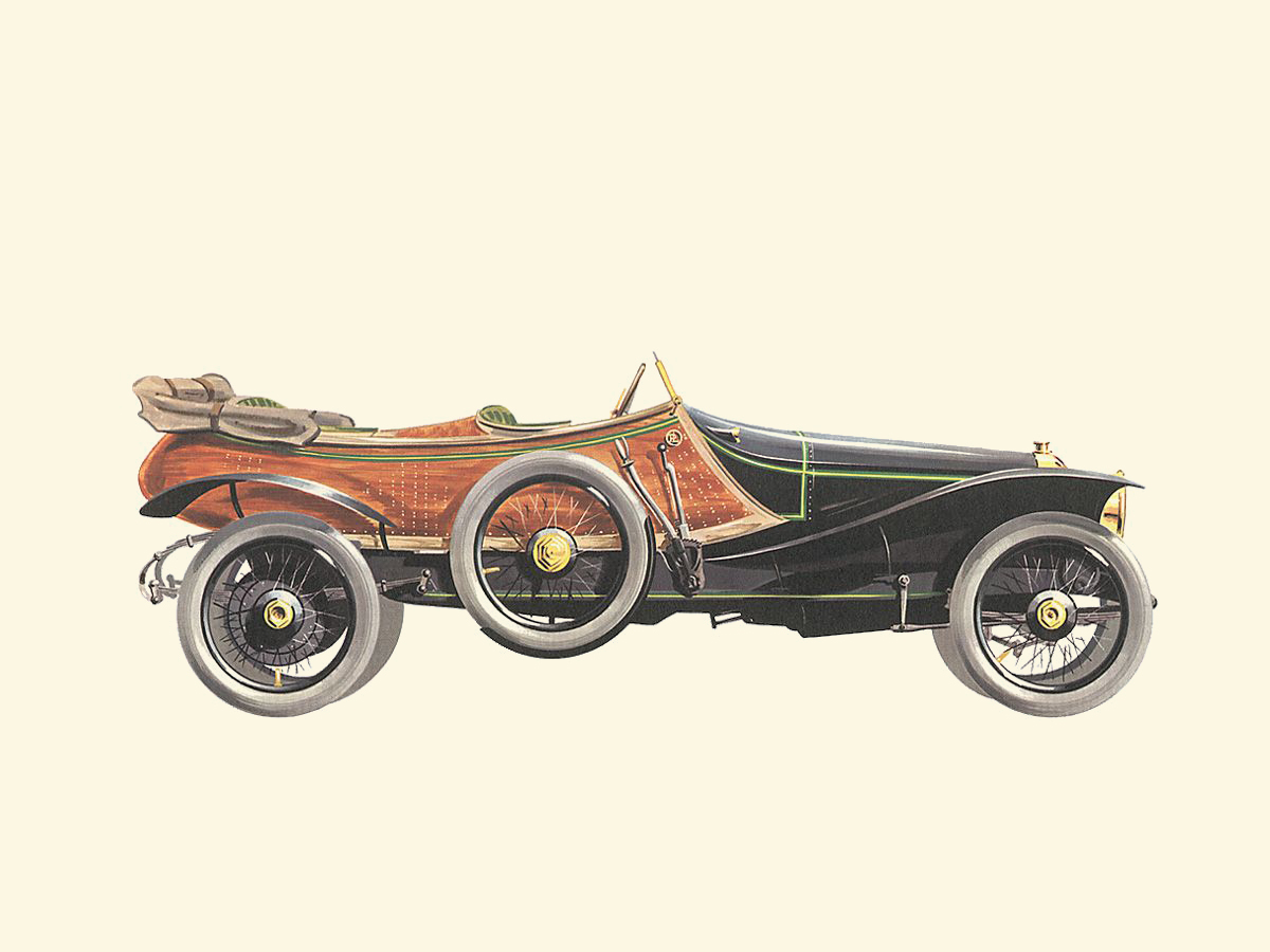 1914 Panhard-Levassor Sport Labourdette 'Skiff' Body - Illustrated by Pierre Dumont