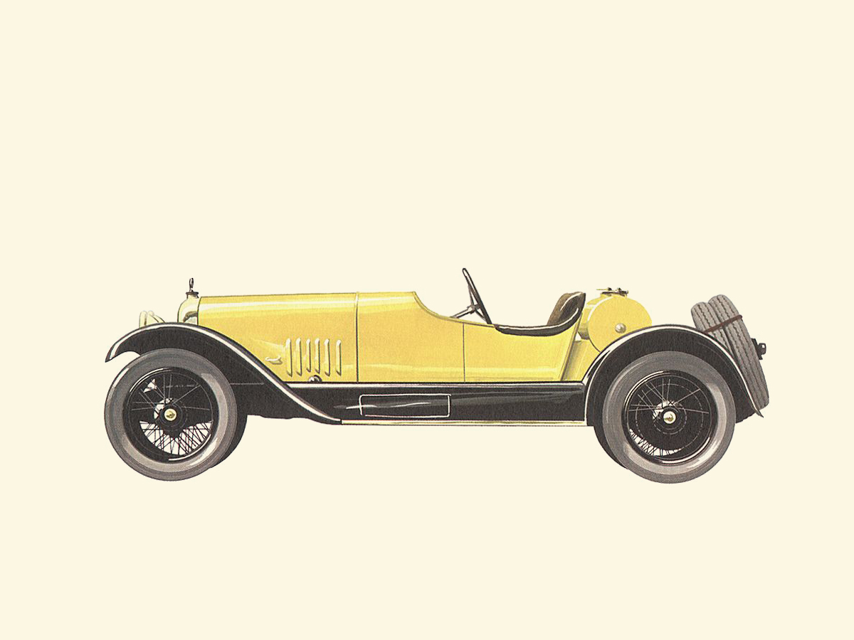 1915–1922 Mercer Raceabout 22/70 HP - Illustrated by Pierre Dumont