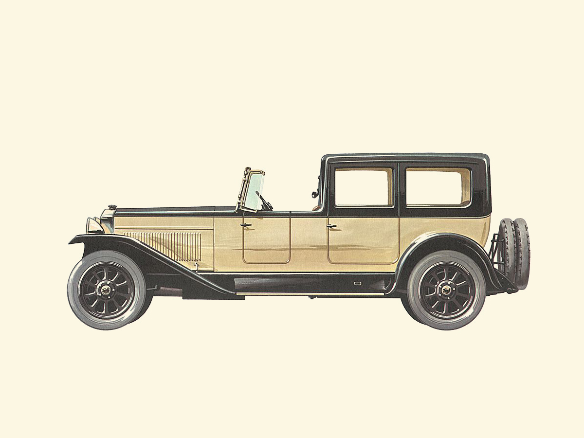 1922 Super Fiat V-12 - Illustrated by Pierre Dumont