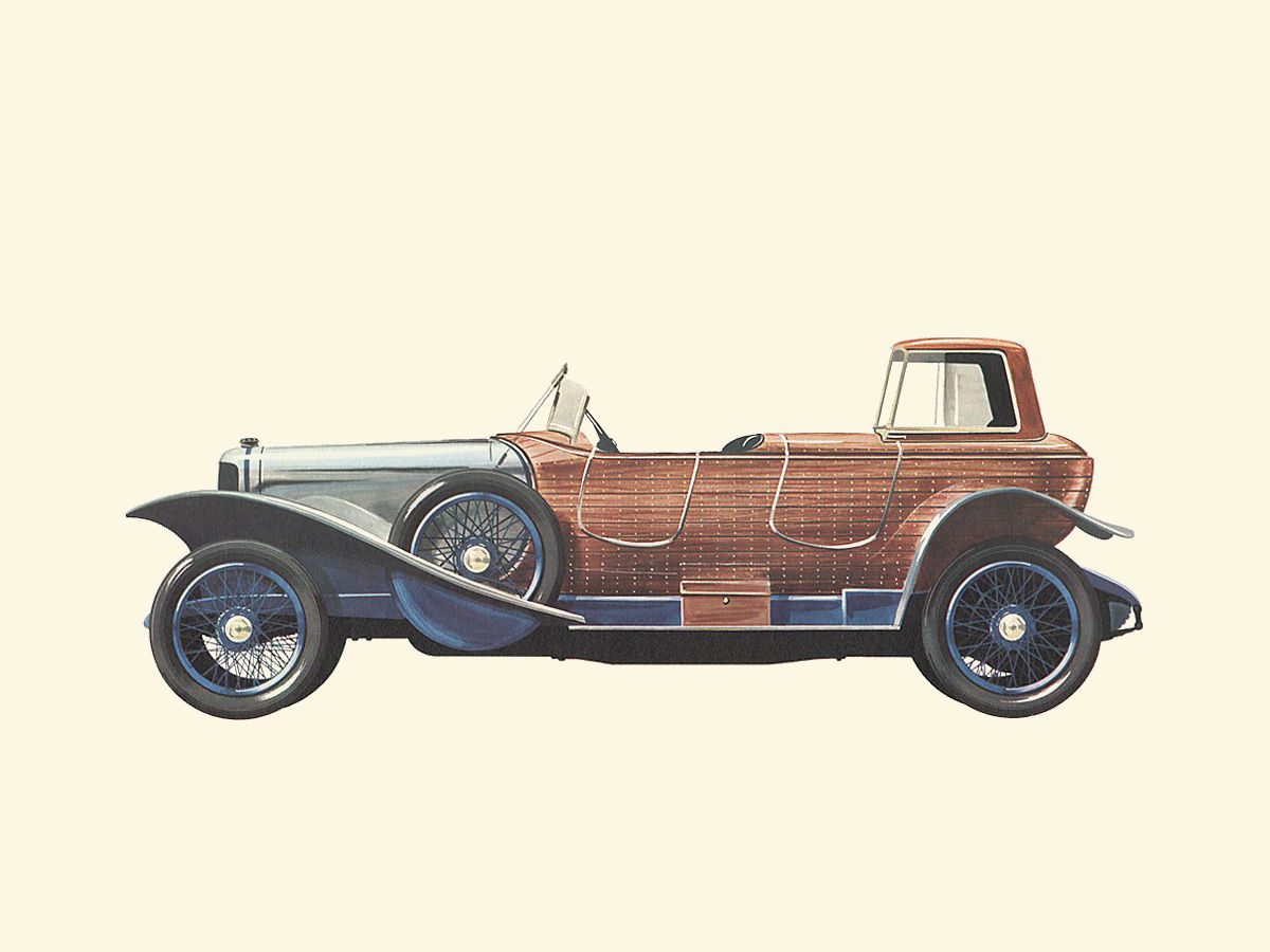 1924 Panhard 40/50 HP Labourdette 'Skiff-Cab' Body - Illustrated by Pierre Dumont