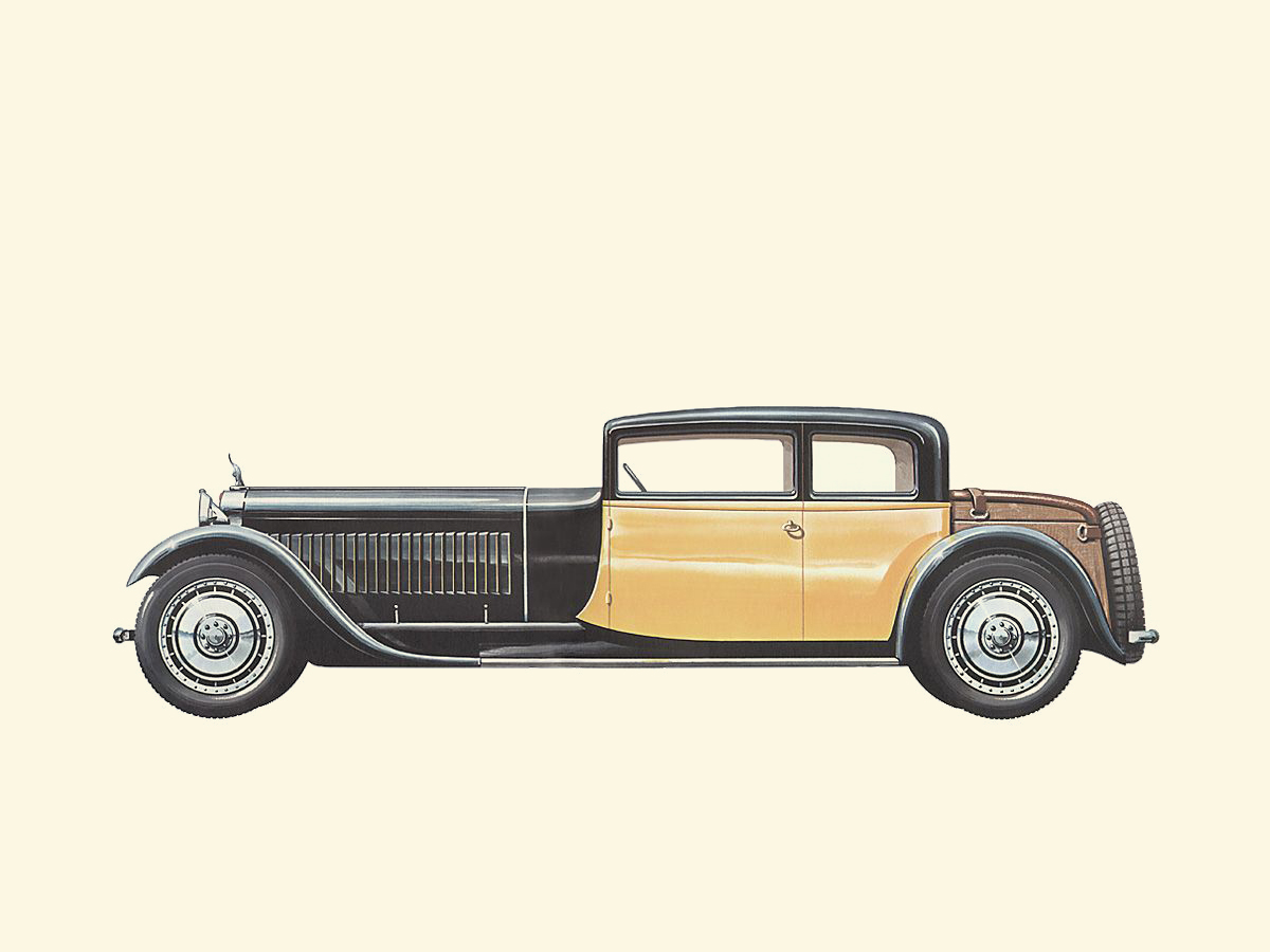 1927–1933 Bugatti Type 41 (Royale) - Weymann Body Coupé - Illustrated by Pierre Dumont