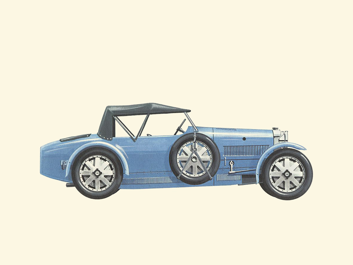 1927 Bugatti Type 43 - Illustrated by Pierre Dumont