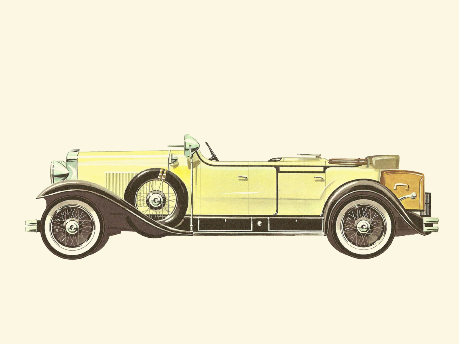 1928 Cadillac V-8 Sports Phaeton - Illustrated by Pierre Dumont