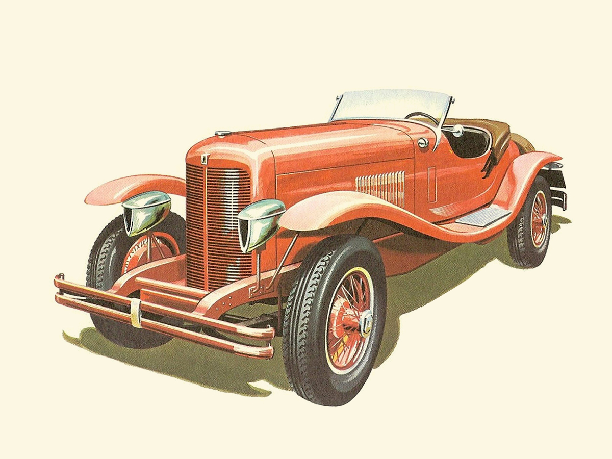 1929 DuPont Model G Speedster - Illustrated by Pierre Dumont