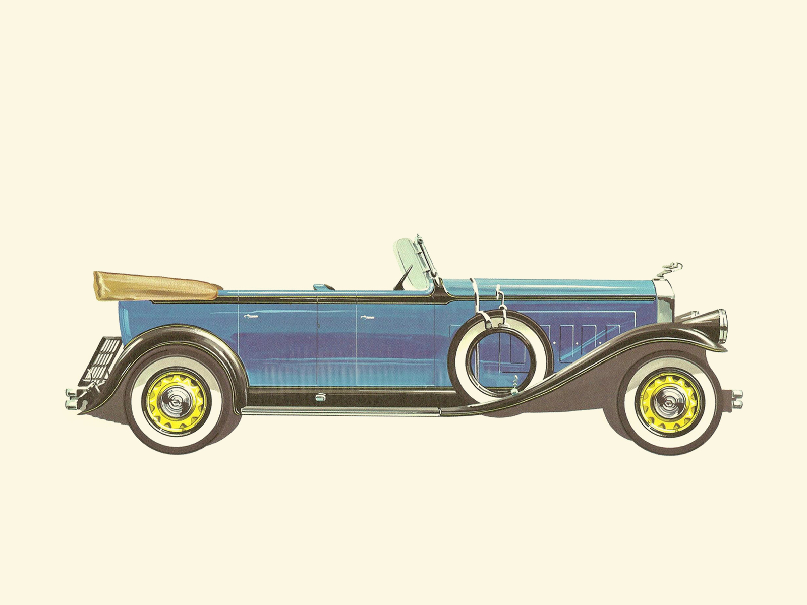 1930 Pierce-Arrow Model B - Illustrated by Pierre Dumont