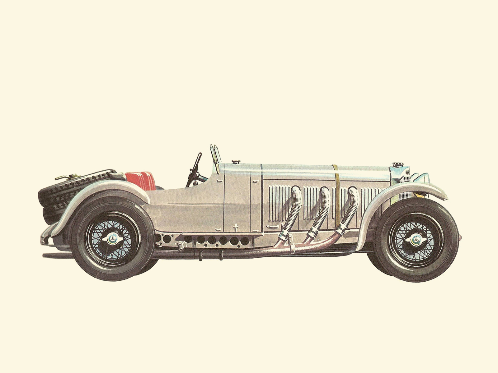 1931 Mercedes-Benz SSKL 7.1 Litres - Illustrated by Pierre Dumont