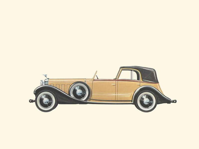 1932 Hispano-Suiza V-12 - Illustrated by Pierre Dumont