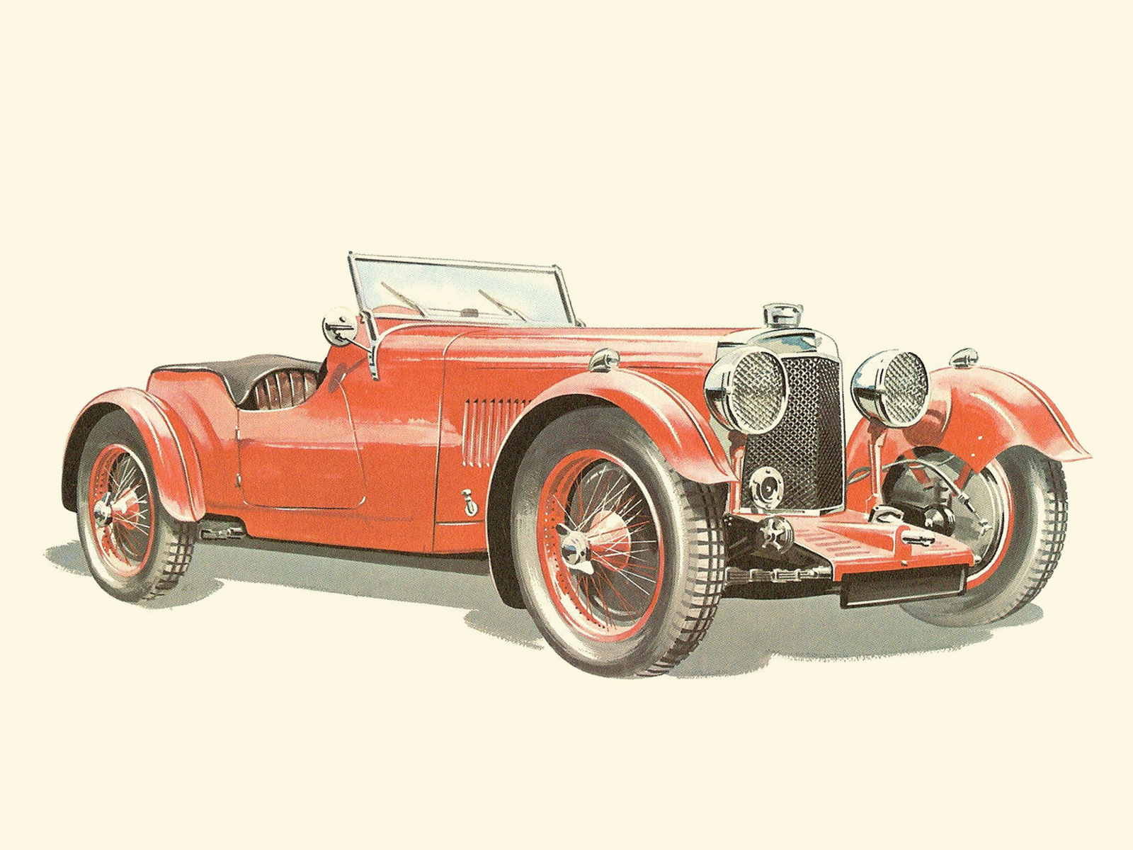 1933 Aston Martin Le Mans - Illustrated by Pierre Dumont