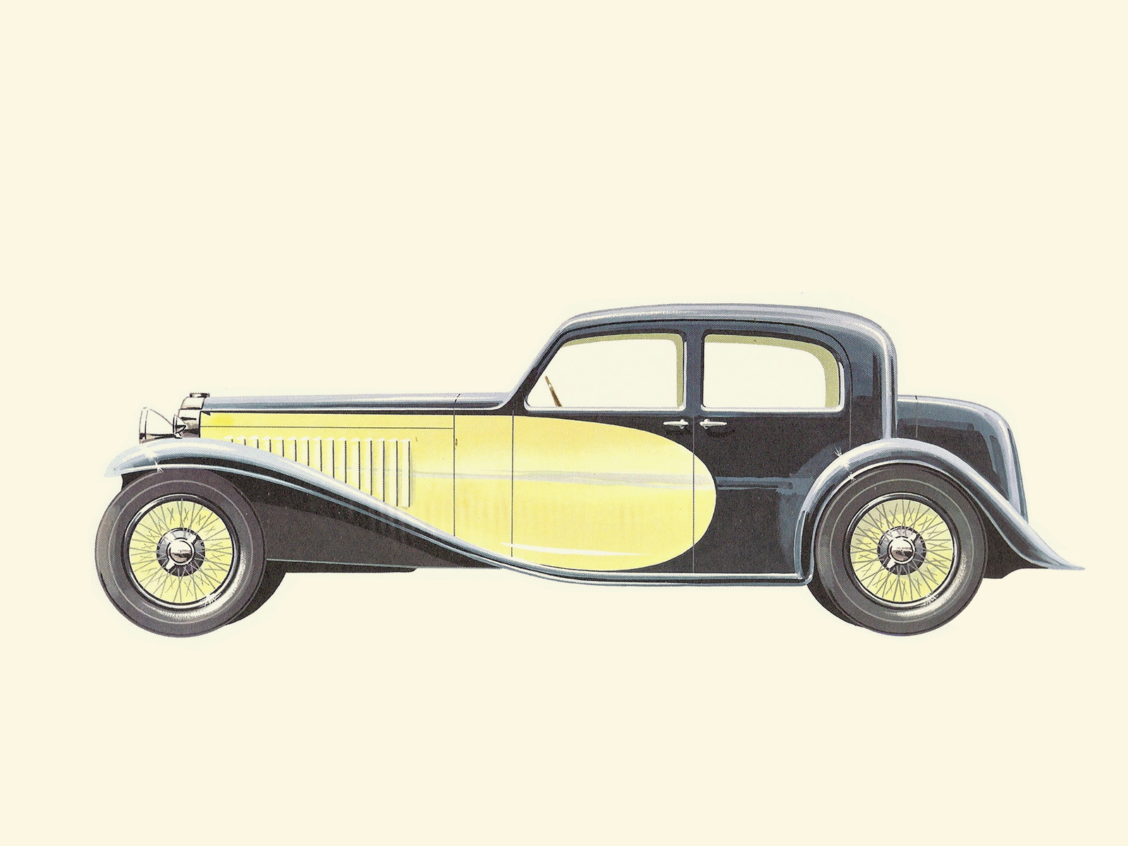 1934 Bugatti Type 57 - Illustrated by Pierre Dumont