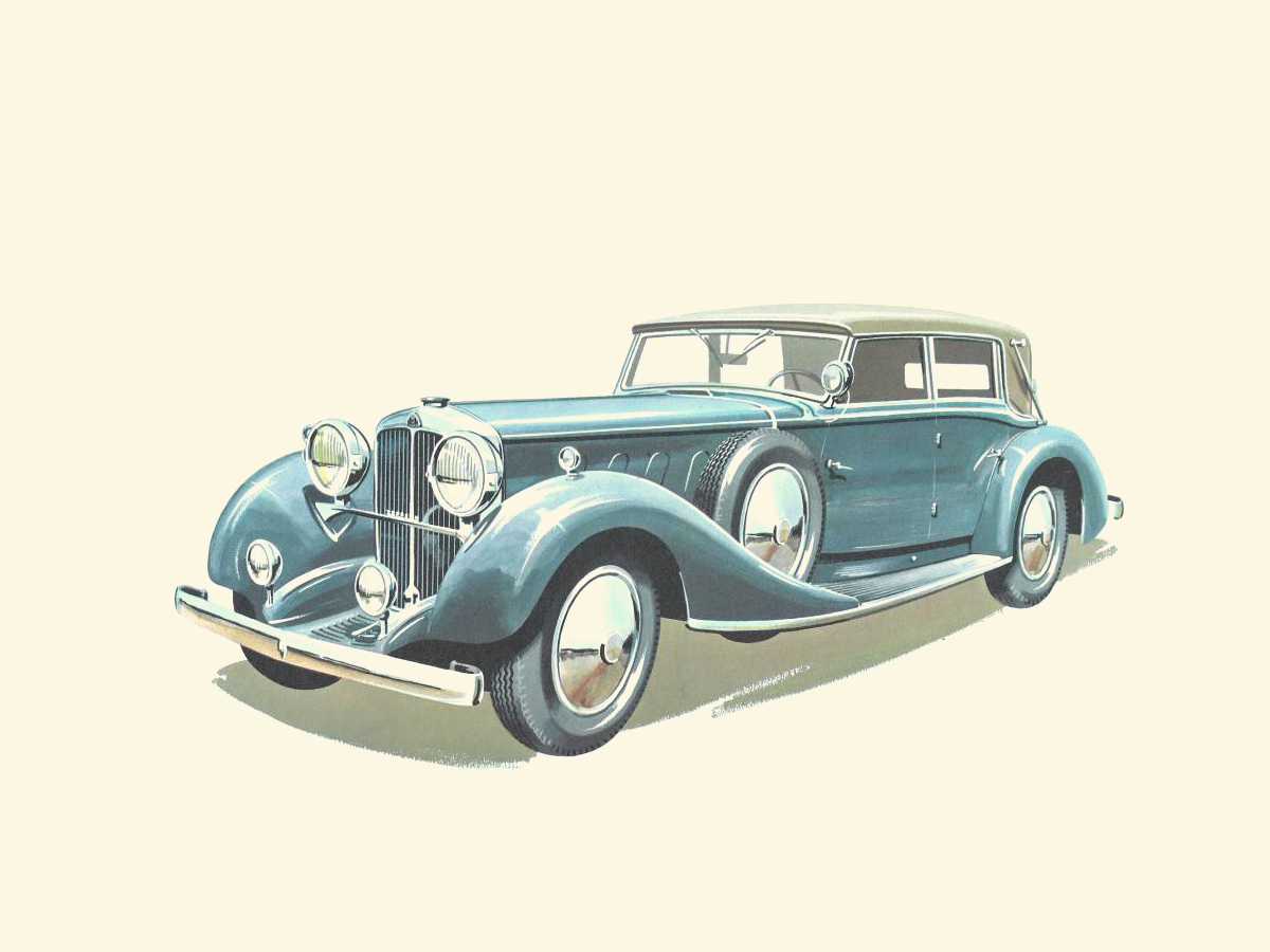 1936 Maybach Zeppelin 60/200 - Illustrated by Pierre Dumont