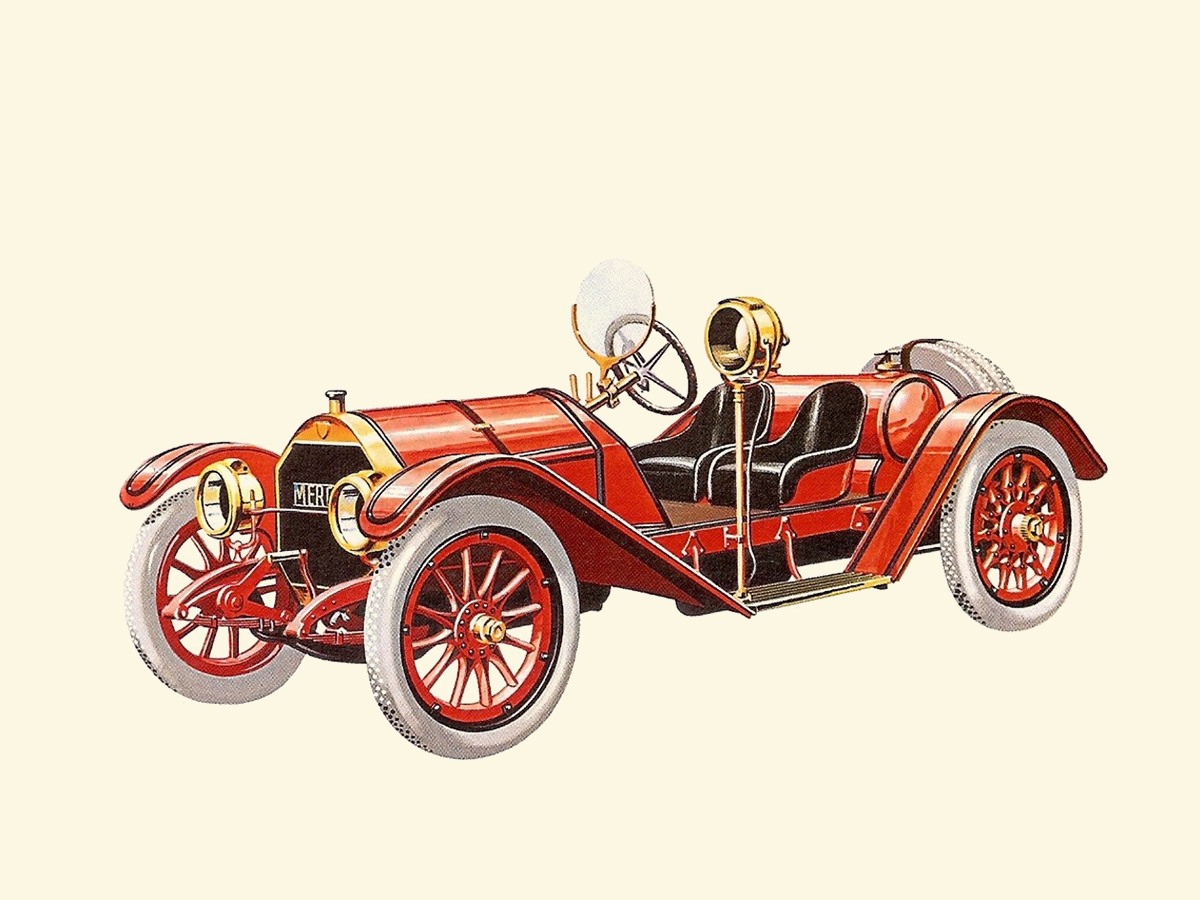 1913 Mercer Raceabout - Illustrated by Pierre Dumont
