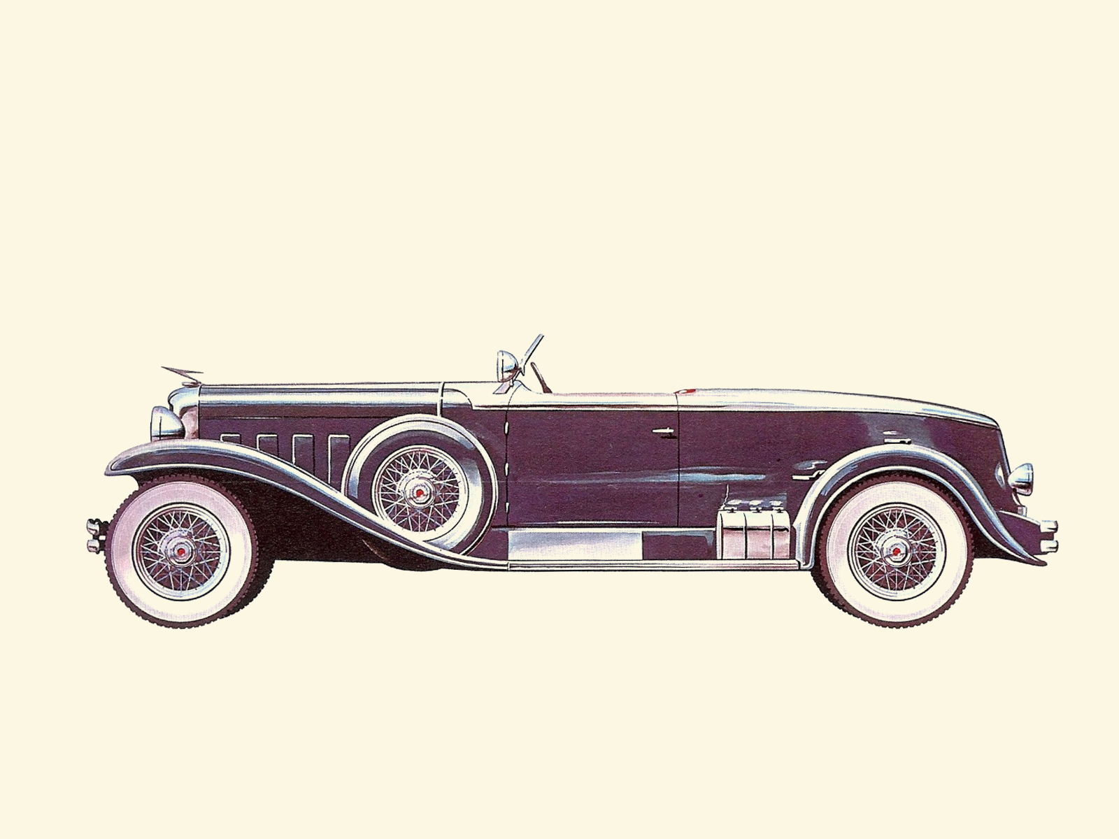 1930 Duesenberg Model J - Illustrated by Pierre Dumont