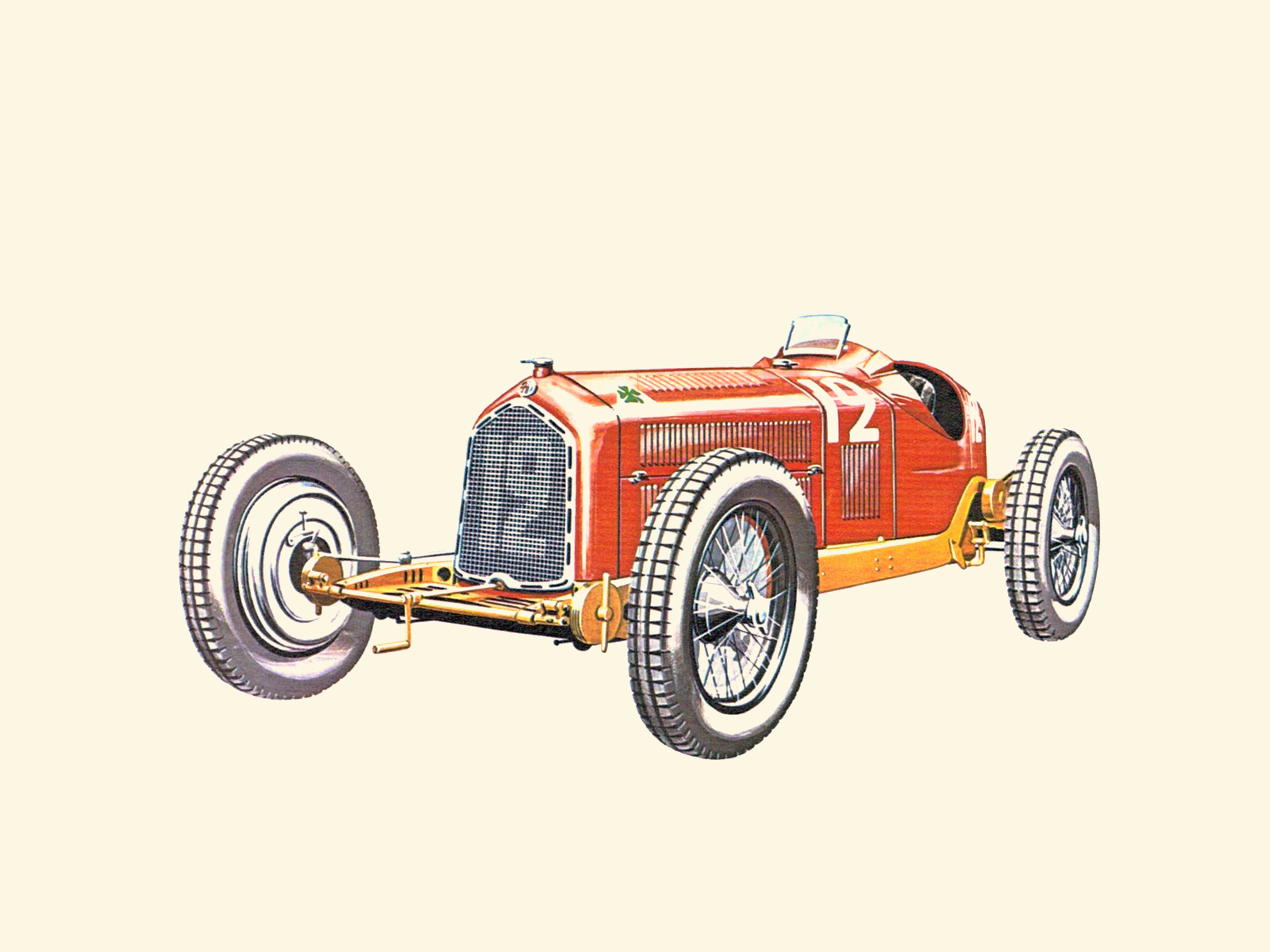 1932 Alfa Romeo 'Monoposto' - Illustrated by Pierre Dumont