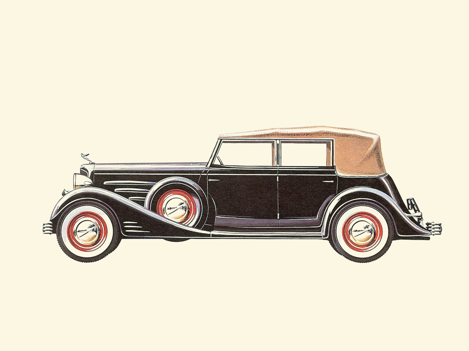 1933 Cadillac V-16 - Illustrated by Pierre Dumont