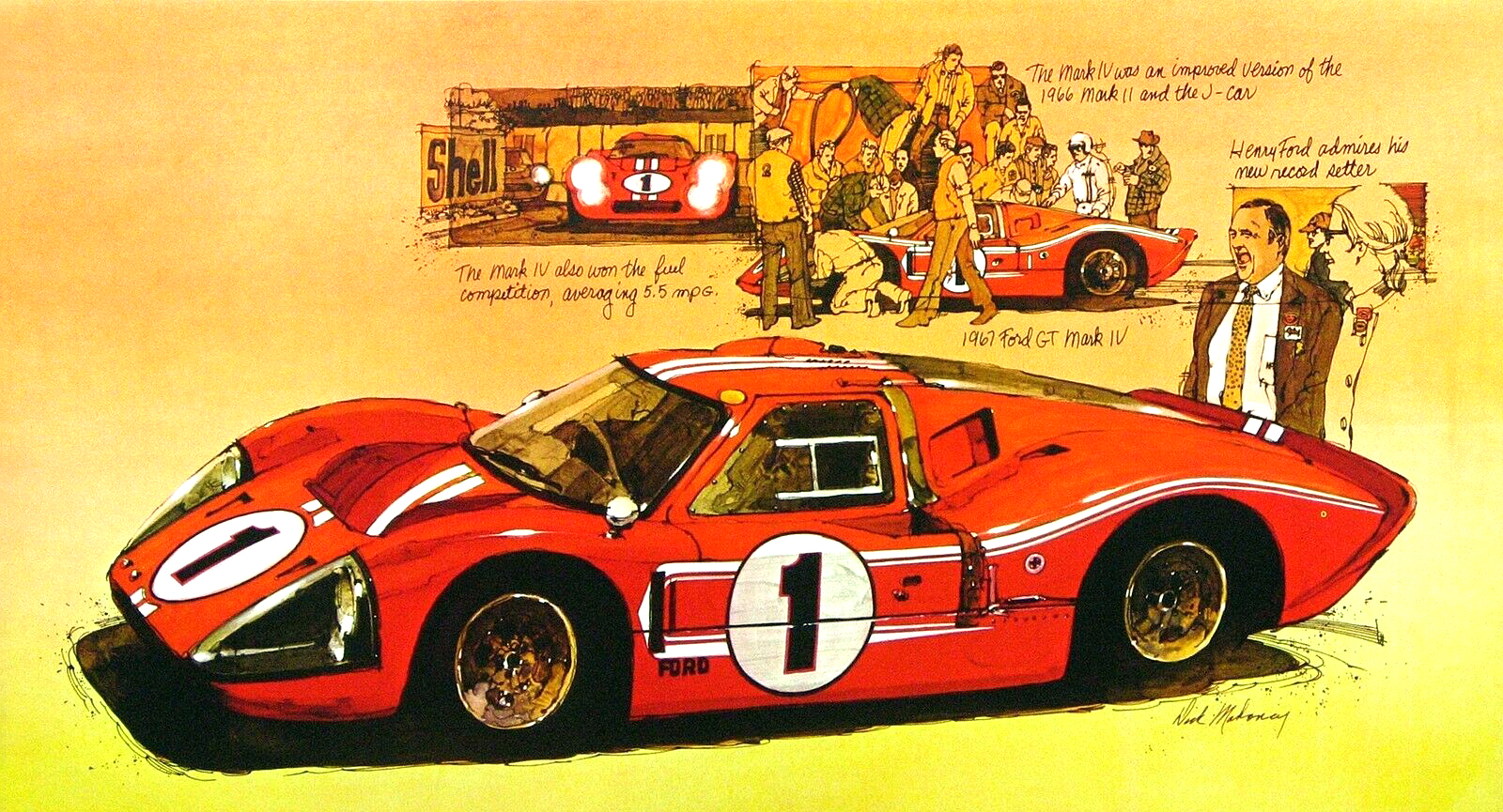 1967 Ford GT Mark IV: Illustrated by Dick Mahoney