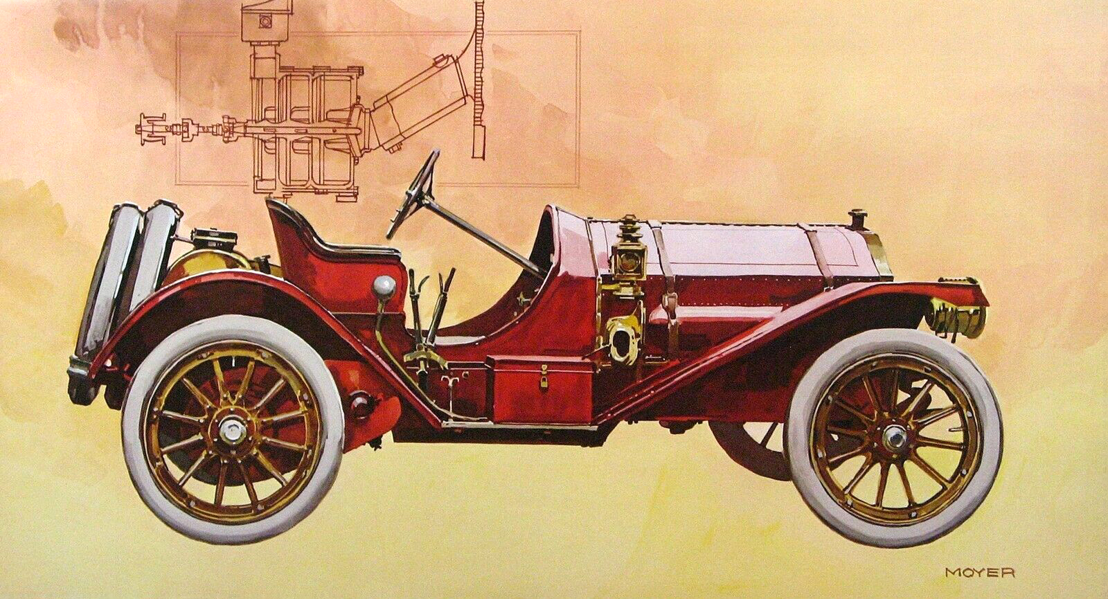 1908 Chadwick — Supercharger (centrifugal blower): Illustrated by Robert M. Moyer