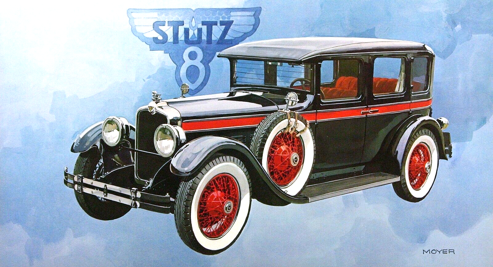 1926 Stutz — Safety Glass in windshield and all other windows plus other safety features: Illustrated by Robert M. Moyer