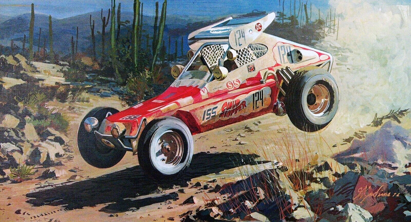 1976 Baja 1000 Off-Road Event — Won by Malcolm Smith and Bud Feldkamp: Illustrated by William J. Sims