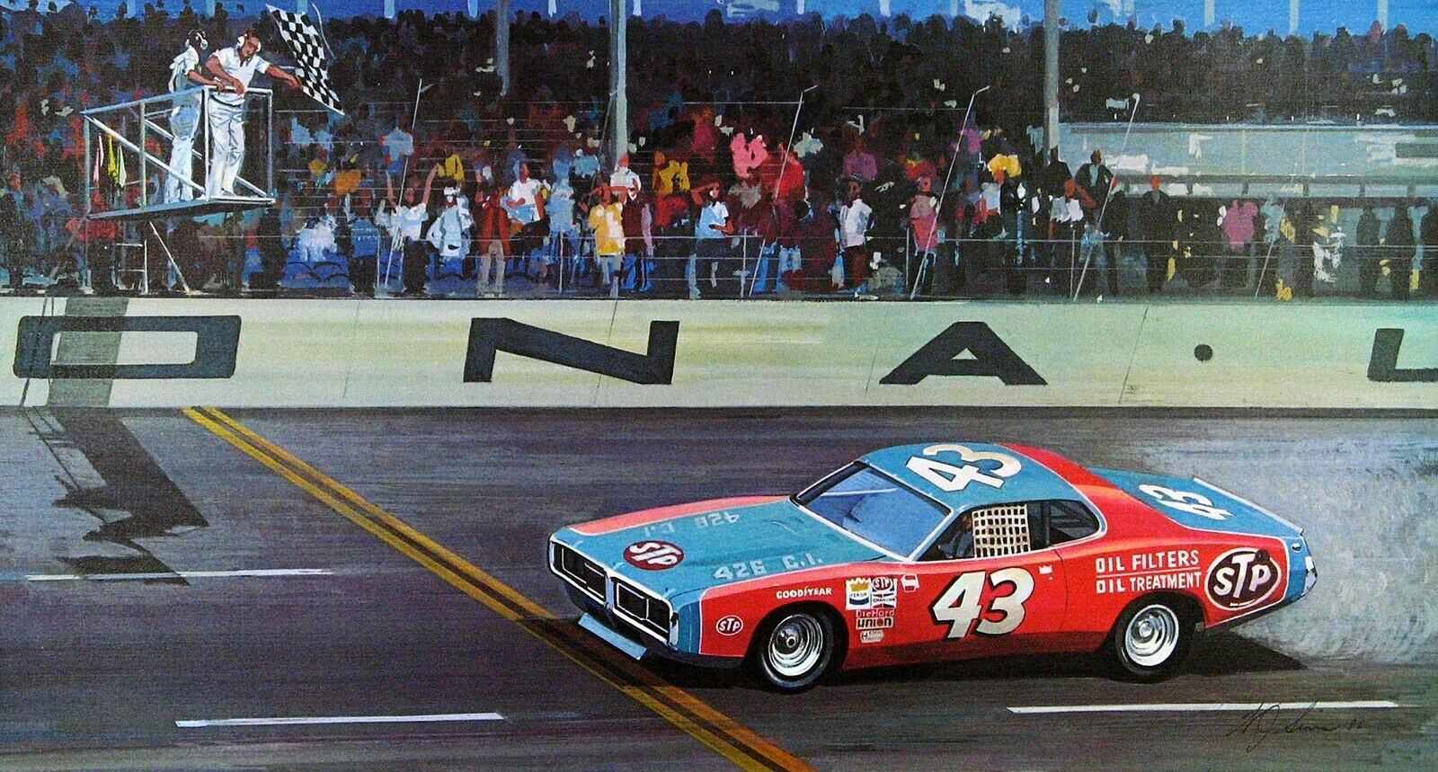 1973 NASCAR Daytona 500 — Won by Richard Petty: Illustrated by William J. Sims